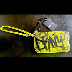 DKNY Wristlet Graffiti Zippered Pouch NWT NEW